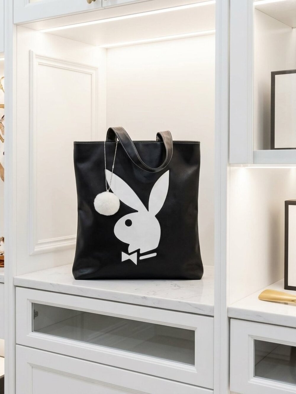 Playboy Logo 90's Black Tote Bag